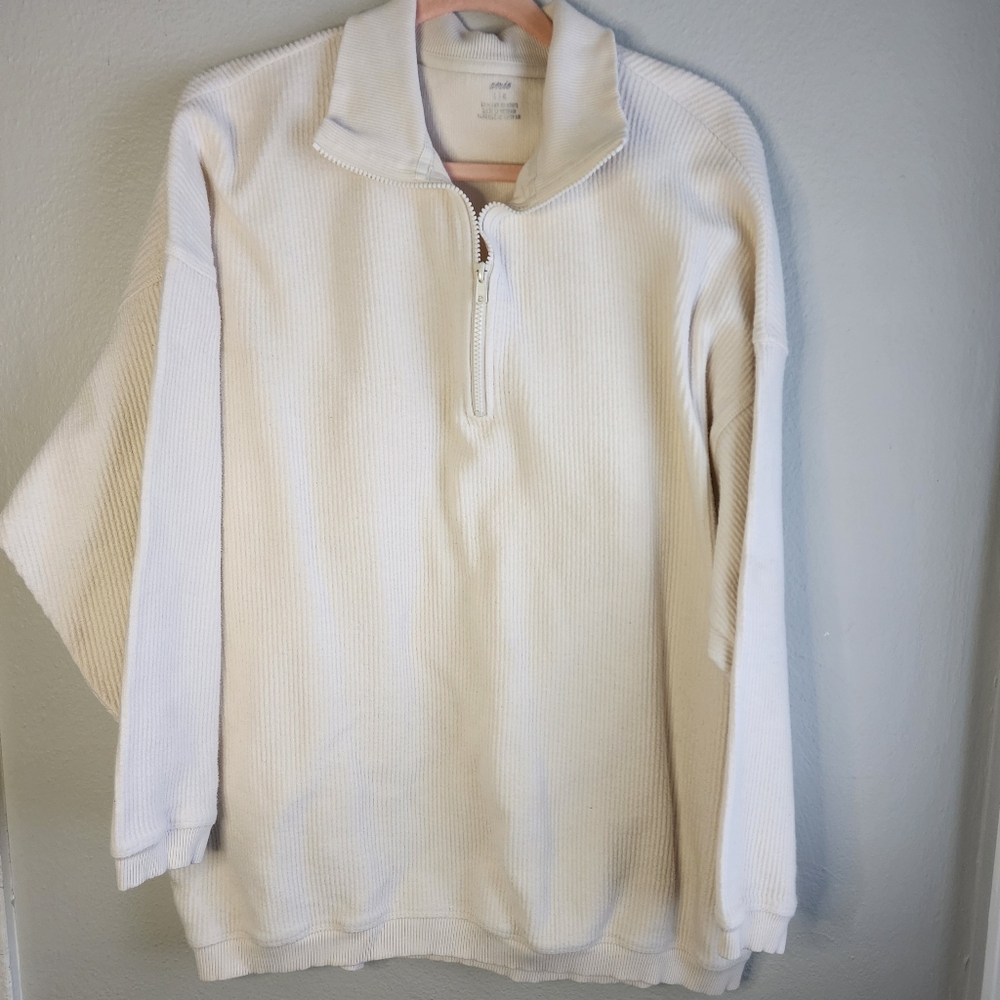 AERIE Oversized Knit Quarterzip Size Large